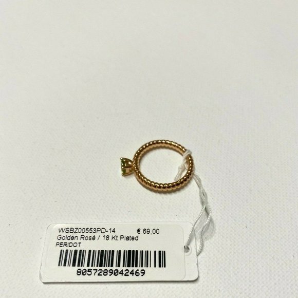 NWT Made in Italy Bronzallure Green Peridot 18k Rose Gold Plated Ring Size US 7 - Picture 6 of 7